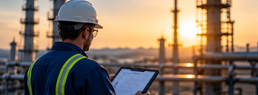 Inspector working at an industrial facility