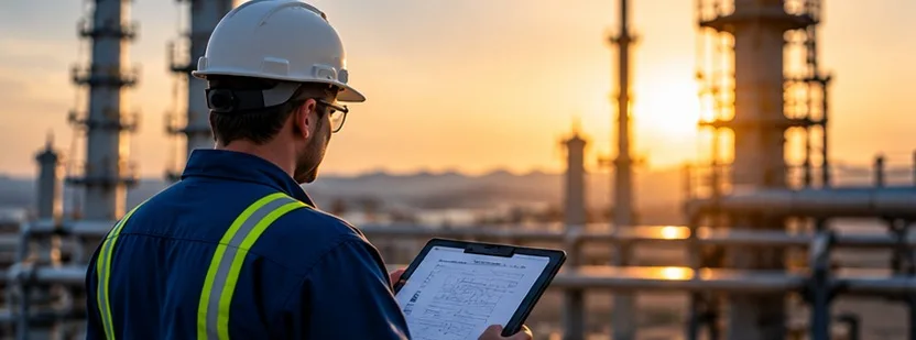 Inspector working at an industrial facility